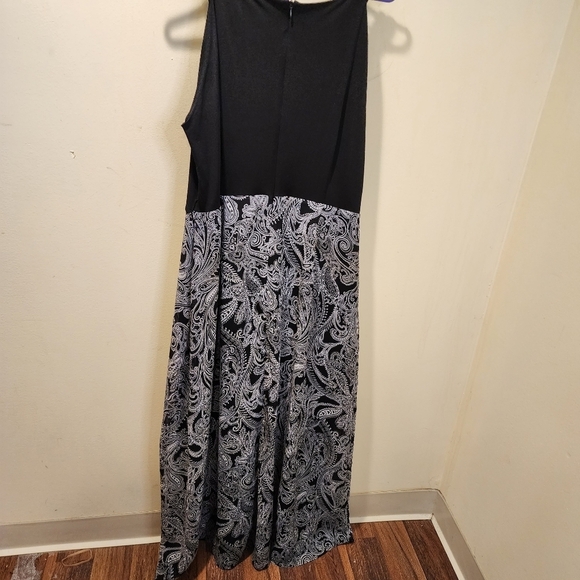 ROBI BEE women's plus size maxi sleeveless shirred neck black and white size XL - Picture 9 of 13
